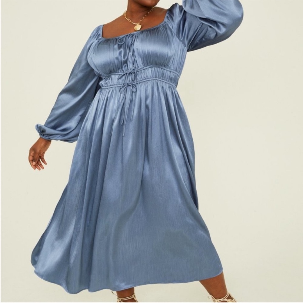 NWT Arula blue satin dress